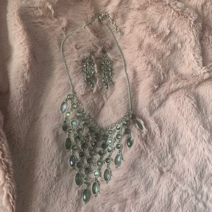 Lucky Brand Faux Labradorite Necklace and Earrings Set